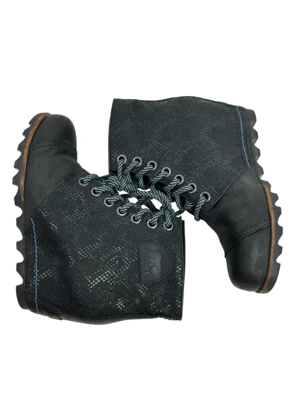 Sorel 1964 Premium Waterproof Snake Print Leather Lace Wedge Boots Womens 8.5 - Picture 9 of 15